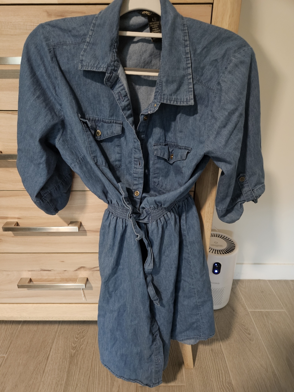 Denim Mini Dress - Blue